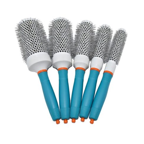 Brush Set – Ceramic Hot Styler Brush 5pc | Blue&White