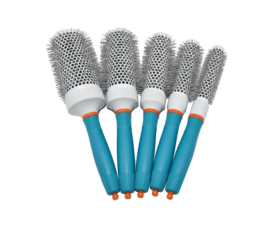 Brush Set - Ceramic Hot Styler Brush 5pc | Blue&White