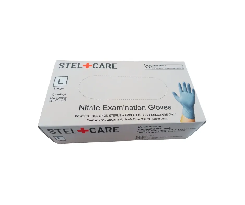 Gloves Nitrile Blue 100's - Large (Powder Free)