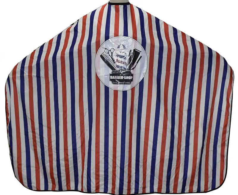 Cape (With Hooks) | White, Red & Blue Stripes with Picture