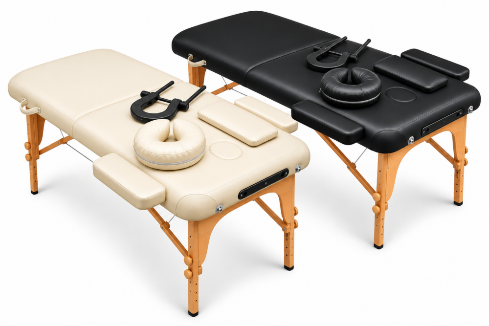 Lucy Portable Massage Bed | Cream / Black