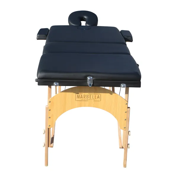 Marbella Portable 3 Part Wooden Massage Table (Black)