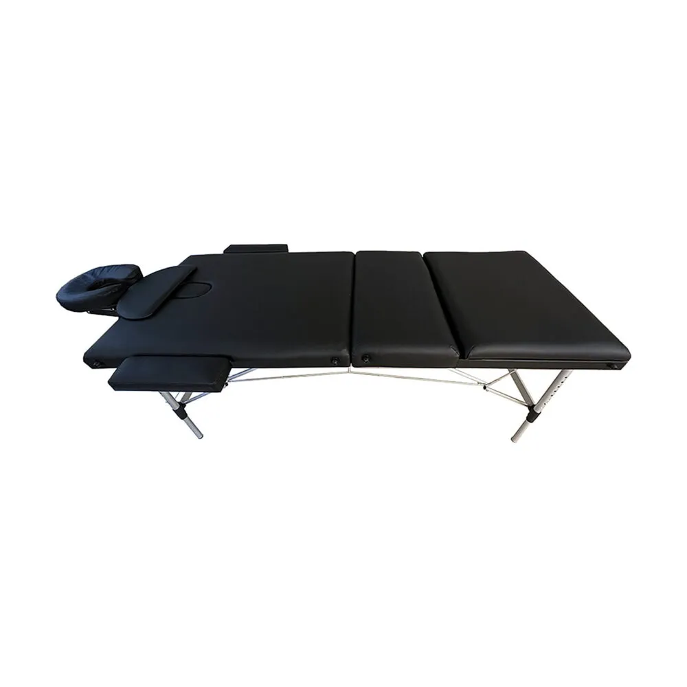 Marbella Portable 3 Part Aluminium Massage Table (Black)