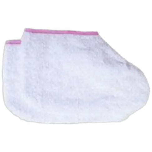 Towelling Booties for Paraffin Treatment – White