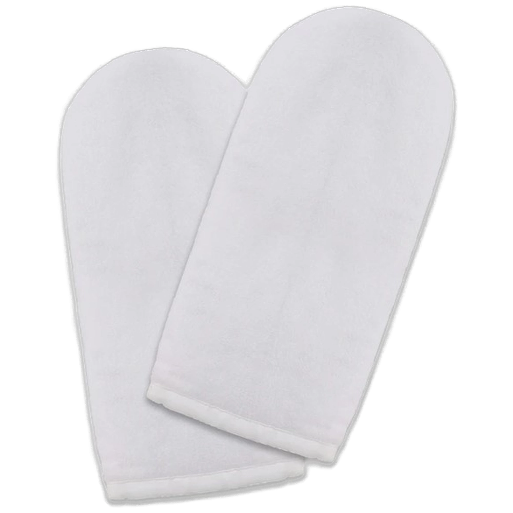 Towelling Mittens for Paraffin Treatment - White