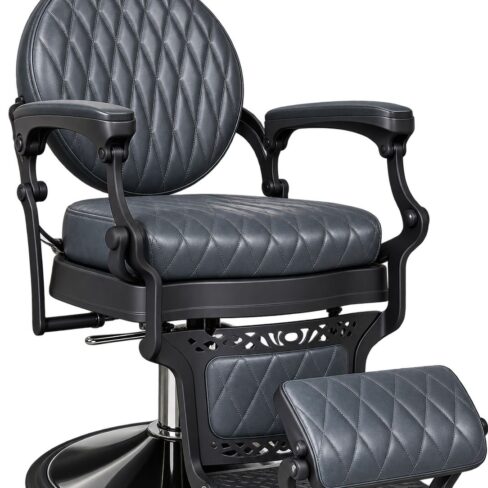 Ahmed Barber Chair | Black Frame, Teal
