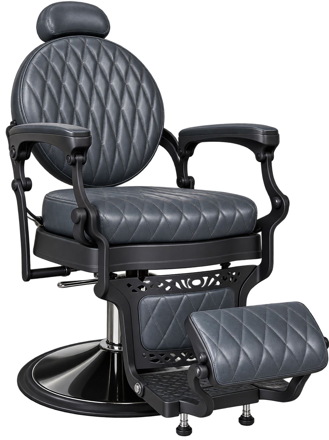 Ahmed Barber Chair | Black Frame, Teal