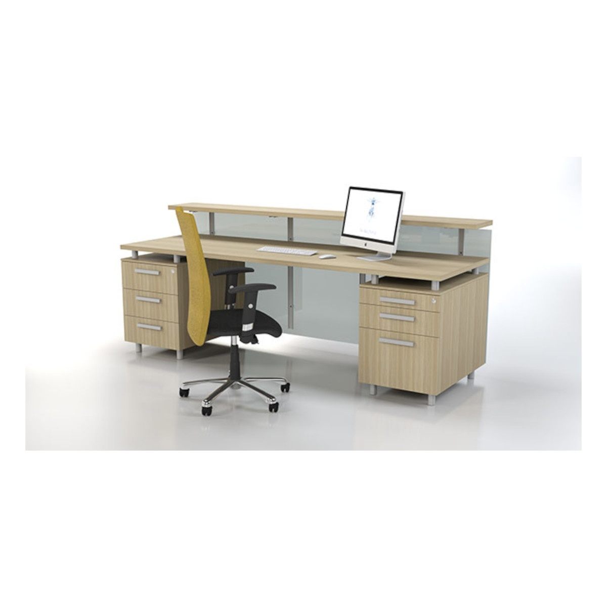 Cube Reception Back Glass reception counter