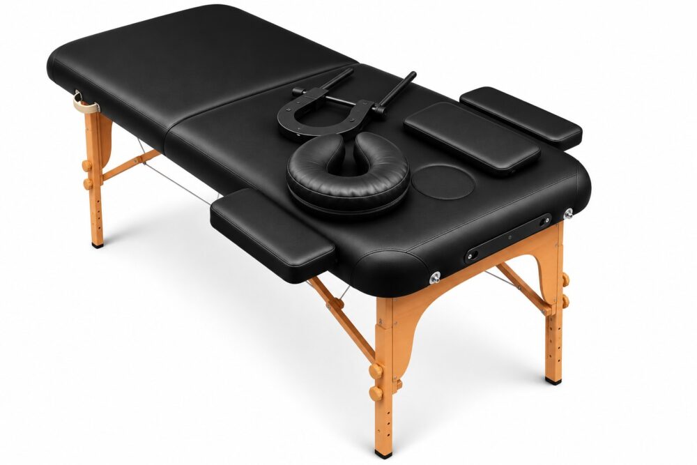 Lucy Portable Massage Bed | Cream / Black