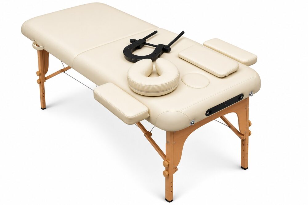 Lucy Portable Massage Bed | Cream / Black